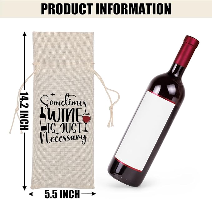 Funny Wine Quotes Wine Bag Wine Tasting Party Supplies for Wine Lovers Women Men Bride Mom Friend Christmas Birthday Wedding Bachelorrette Party Wine Bags