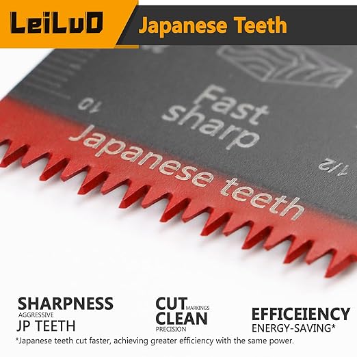 LEILUO 32 Pcs Multitool Blade Kit for Wood Nails Titanium Oscillating Saw Blades Japanese Tooth Oscillating Tool Accessories with Storage Bag Compatible with DeWalt Makita Dremel and More