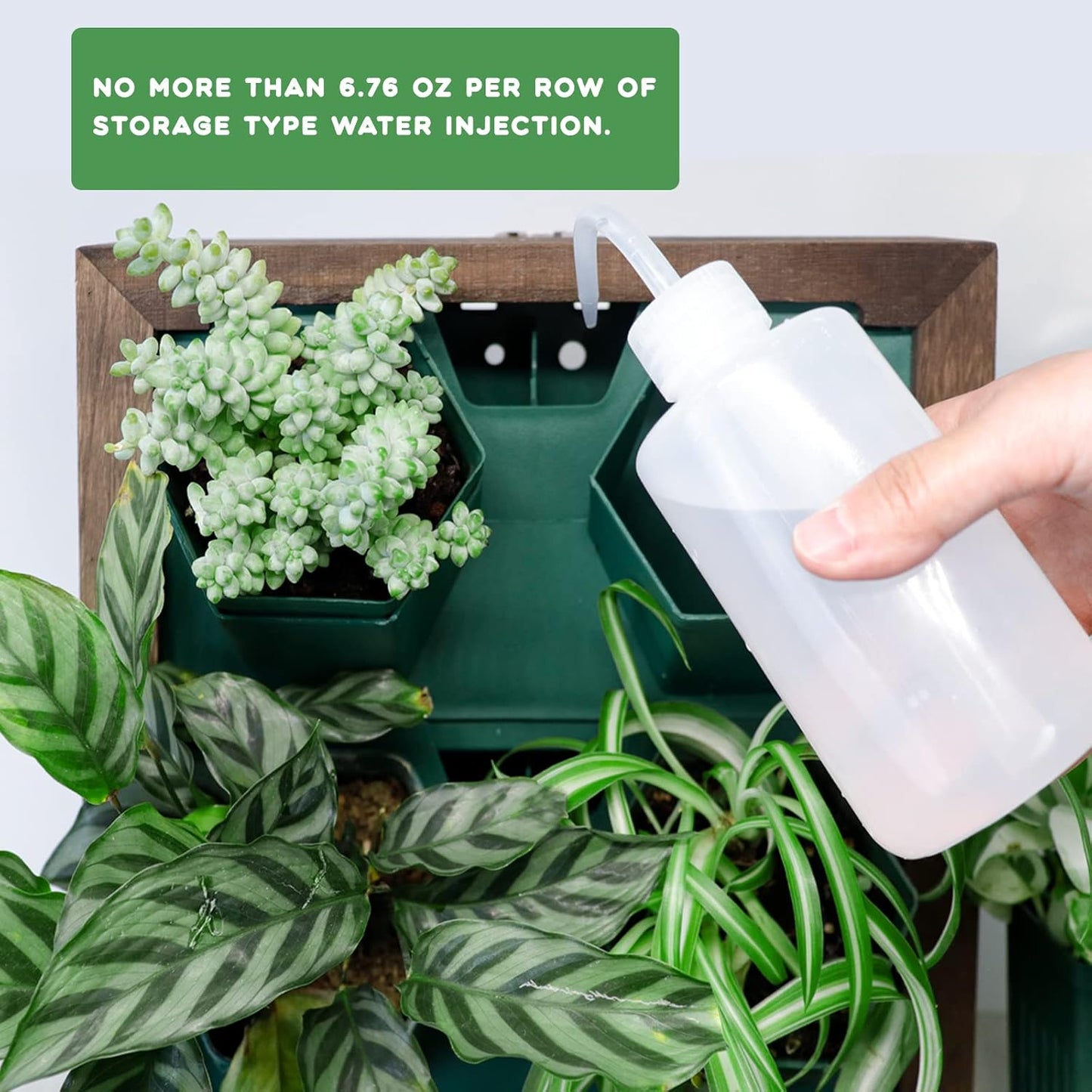 Vertical Wall Planter, 4 Pots Self Watering Living Planters Indoor, Wooden Frame Planter Wall Decoration Home Office (No Screw)