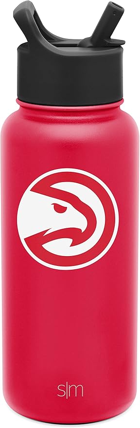 Simple Modern Officially Licensed NBA Water Bottle with Straw Lid Insulated Stainless Steel Thermos Gift | Summit Collection | 32oz
