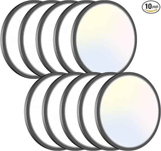 10PACK Flush Mount LED Ceiling Light Fixture Black, 12Inch 28Watt, Dimmable & 3000K-4500K-6000K 3 Color Selectable Ceiling Lamp 3200LM Low Profile Ceiling Light for Kitchen Bedroom Hallway Porch