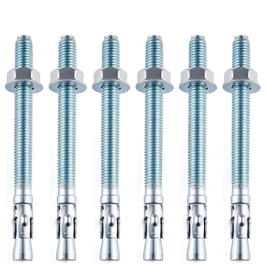 30 Pcs 3/8"x4" Zinc-Coated Wedge Anchors with Brick Anchors Perfect for Heavy Duty Drywall & Asphalt Anchors Installation