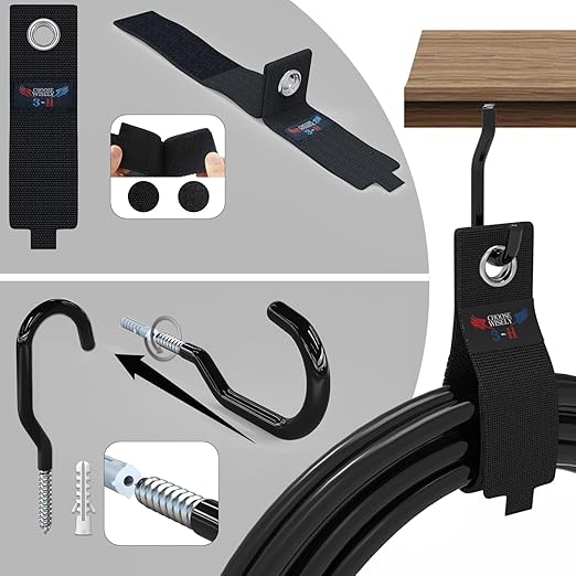 3-H Garage Wall Hooks 60 Pack, Heavy Duty Garage Hooks with Extra Welding Spots, Wall Mount Storage Organizer for Hanging Garden Lawn Tools, Ladder, Bike, WeedEater, Chair, Shovel, Blower (Black)