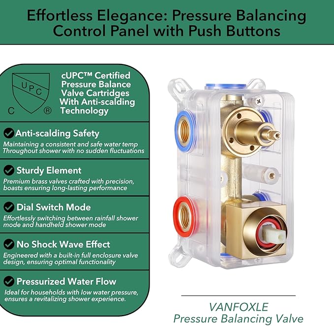 VANFOXLE Shower Faucet Set Brushed Gold Shower System,Four Modes Shower Faucet with 2 in 1 Handheld,Ceiling Mount 10 Inch Shower Head with 6 Inch Shower Head, 4 PCS Dual Modes Body Jets