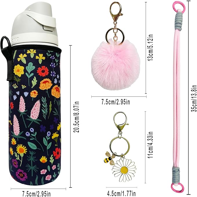 24oz Sleeves Compatible with Owala Sleeve Water Bottle Strap Compatible with Owala Charm Cute Accessories Compatible with Owala FreeSip Stainless Steel 24oz Tritan 25oz Twist 24oz Tumbler