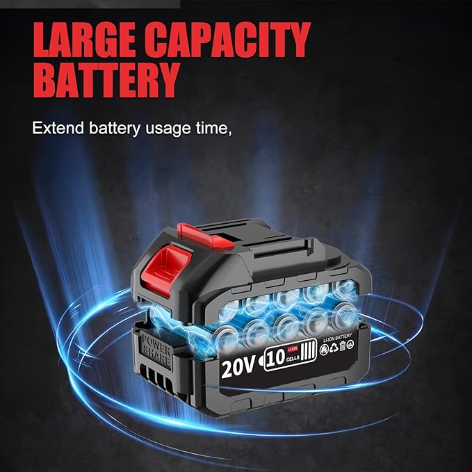 430N.m/320Ft-lbs Brushless Cordless Impact Wrench 1/2 Inch with 4.0Ah Battery and Charger, High Torque Electric Impact Gun, Power Drill Driver for Car/DIY Furniture/Lawn Mower, 1 Battery