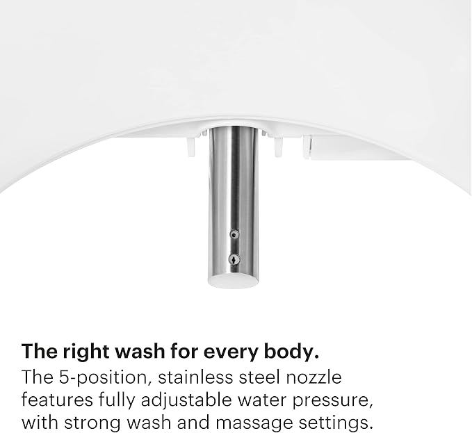 Brondell LE99 Bidet Toilet Seat, Fits Elongated Toilets, Electric Bidet with Remote, Warm Air Dryer, Strong Wash Mode, Stainless-Steel Nozzle, Saved User Settings & Easy Installation