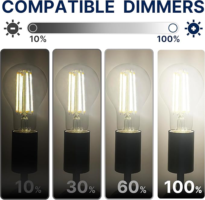 FLSNT 150W Equivalent LED Light Bulbs, 5000K Daylight Dimmable A23 LED Edison Bulbs, 2650Lumens, Efficient 18W, E26 Base, 4 Pack