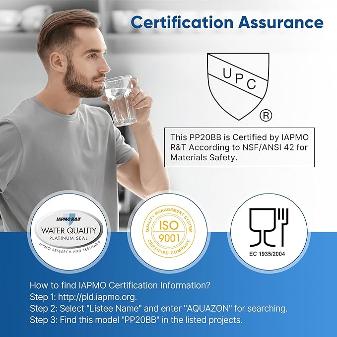 PUREPLUS 5 Micron 20" x 4.5" Whole House Sediment Home Water Filter Replacement Cartridge, Compatible with DGD-5005-20, FPMB5-20, AP810-2, 155358-43, SDC-45-2005, 2PP20BB1M, P5-20BB, FP25B, 2 Pack