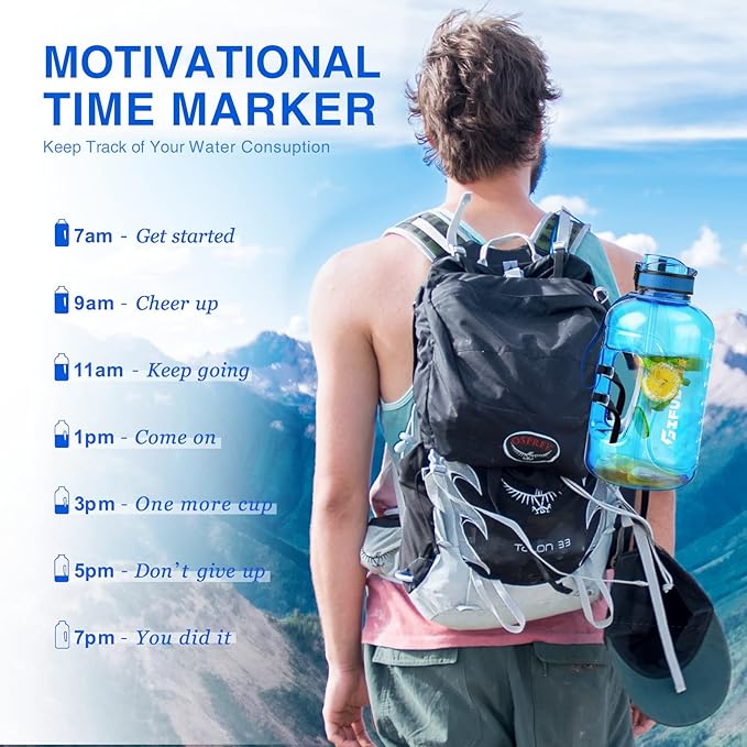 GIFUBOWA Big Water Bottle 3 liter BPA Free Large 105oz Drinking Jug for Gym Outdoor