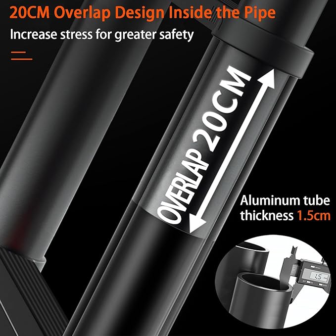 Telescoping Ladder 9.5 FT - Aluminum Telescopic Ladder with Hooks - Folding Extension Ladders for Home Work Loft Roof Attic RV Ladder with EN131 Certification - 330lbs Max Capacity (Black)