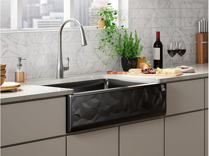 Cairn Undermount Single-bowl Farmhouse Kitchen Sink with Faceted Design