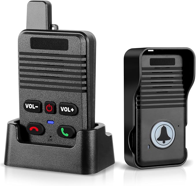 Wireless Doorbell, Waterproof Full Duplex Doorbell Wireless Upgrade, 1000ft Range, Door Bell Two Way Communication, 8 Volume Levels, 4 Chime Wireless Doorbells for Home House Business (1Pack Black)