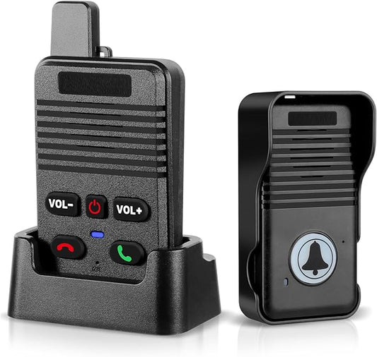 Wireless Doorbell, Waterproof Full Duplex Doorbell Wireless Upgrade, 1000ft Range, Door Bell Two Way Communication, 8 Volume Levels, 4 Chime Wireless Doorbells for Home House Business (1Pack Black)