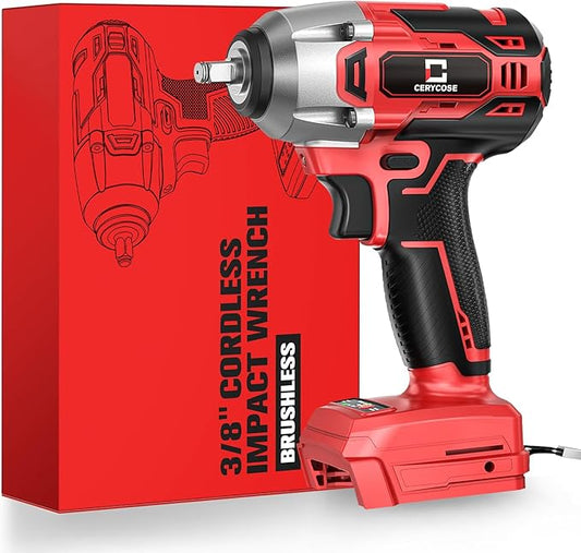 Cordless Impact Wrench for Mil-wau-kee 18V Battery 250FT-LBS 3/8 inch Compact Impact Gun Brushless Electric Includes LED Work Light - 2400RPM Light-Duty Impact Driver Wrench - No Battery