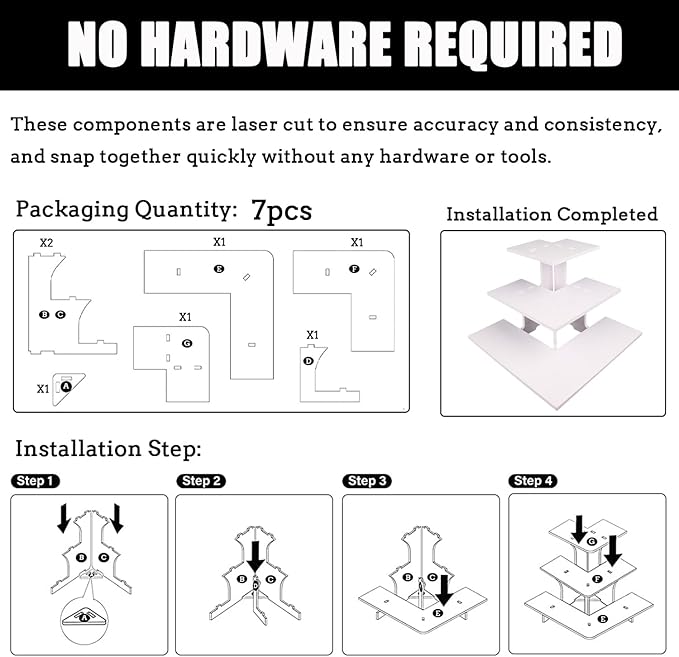 WANLIAN 3-Tier Corner Retail Table Display Stand, Portable Display Rack Shelves for Vendors, Craft Shows, Farmers Market, Pop Up Shop Countertop White Risers for Display, Soap, Candles, Tumblers
