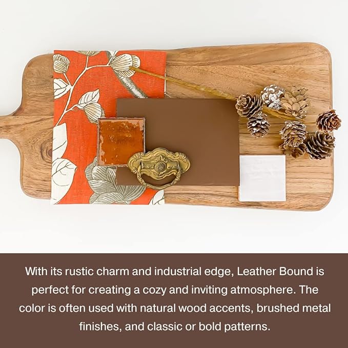 Country Chic All-in-One Chalk Paint for Furniture, Cabinets, Home Decor, Eco-Friendly, Matte Finish, Built-In Primer & Top Coat for Wood, Metal - Leather Bound (Chocolate Brown) - Quart 32 oz (950 ml)