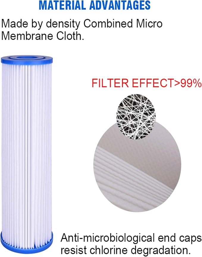 CFS – Whole House Replacement Water Filter Cartridges Compatible with EQ-304-20 & EQ-PFC.35 Models – Removes Bad Taste – 20" Replacement Filter Cartridge (2 Pack - Pre + Post Filter)