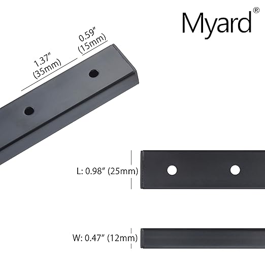 Myard 38 Inches Traditional Rectangular Iron Deck Balusters Furniture w/Screws for Wood Composite Facemount Railing Staircase Balustrade, Classic Geometric Styling (50-Pack, Matte Black)