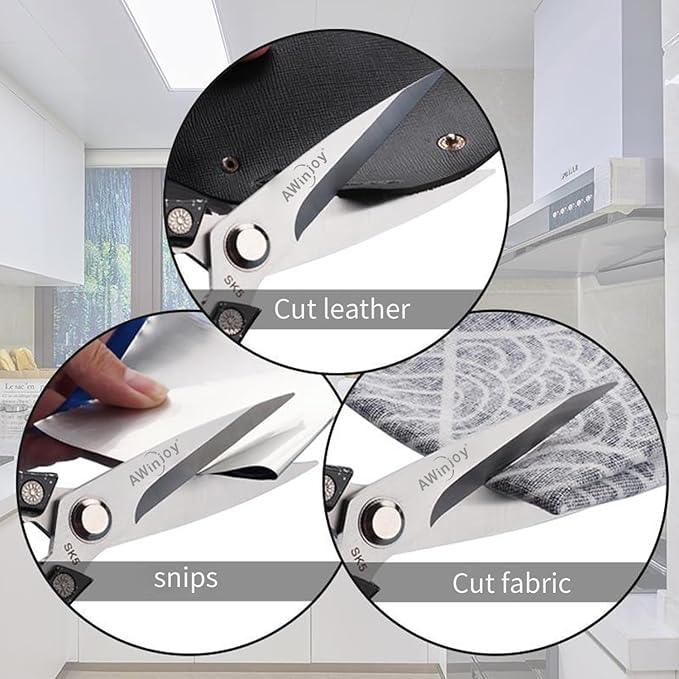 Kitchen Scissors, Heavy Duty Sharp Kitchen Shears, Dishwasher Safe, Multipurpose Cutting Scissors for Kitchen, Meat, Chicken, Fish, Poultry, Herbs, Bread, Kitchen Gadgets, Gift (Gold)