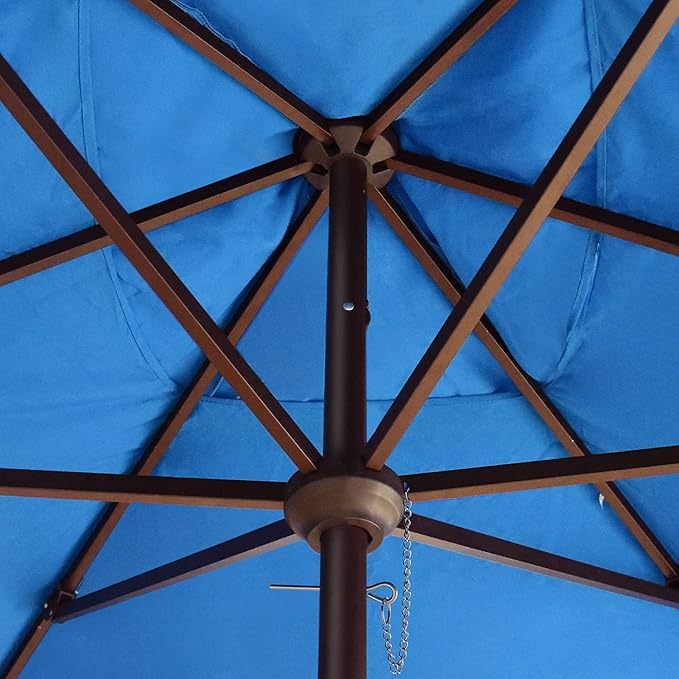 EliteShade USA 10-Year-Non-Fading 6.5x10Ft Rectangular Market Umbrella Patio Umbrella Outdoor Table Umbrella with Ventilation（Royal Blue）