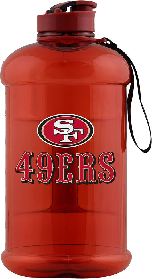 FOCO NFL Team Logo 2L Plastic Clear Large Sports Water Bottle