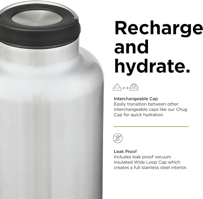 Klean Kanteen TK Wide 64 Oz Loop Top Brushed Stainess, Aluminum
