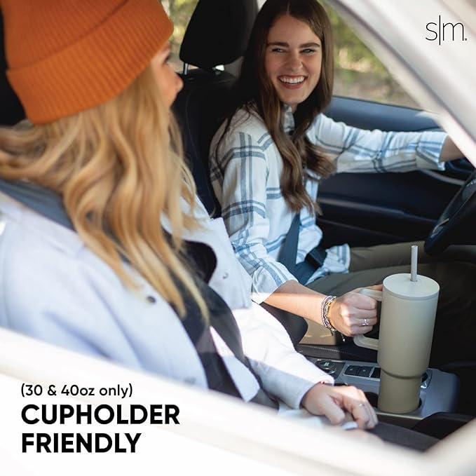 Simple Modern 40 oz Tumbler with Handle and Straw Lid | Insulated Cup Reusable Stainless Steel Water Bottle Travel Mug Cupholder Friendly | Gifts for Women Him Her | Trek Collection | Checkmate