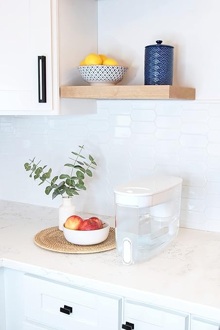 LifeStraw Home – Water Filter Dispenser, 18-Cup, BPA-Free Plastic, Tested to Protect Against Bacteria, Parasites, Microplastics, Lead, Mercury, and a Variety of Chemicals, White