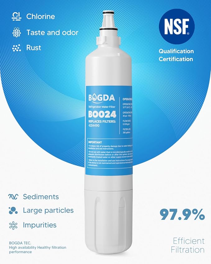 Updated BOGDA 4204490 Water Filter Replacement Compatible with Sub-Zero. 4204490, 4290510, 9030868, 2 Filter