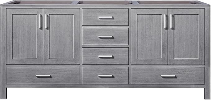 Big Sur 72 in. W X 22 in. D Distressed Grey Double Bath Vanity Cabinet Without Countertop