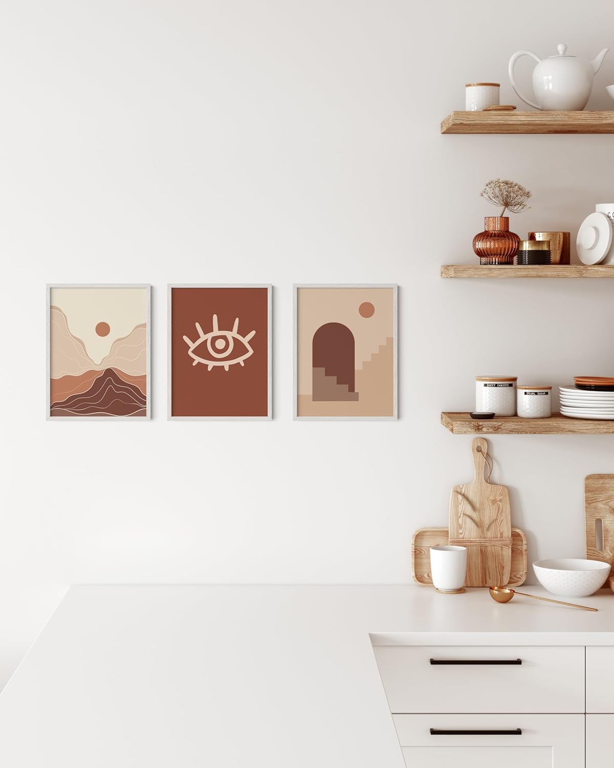 HAUS AND HUES Set of 3 9x12 Picture Frame - 9x12 Frame Wooden Picture Frames, 9 X 12 Frame Natural Wood Picture Frames, 12x9 Picture Frame Set Wooden Frames, 9 X 12 Picture Frame (White Oak Frame)