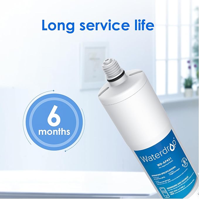 Waterdrop Scale Inhibitor Filter Replacement for Aqua-Pure® System AP430SS, AP431 Whole House Scale Inhibition Inline Water System, Prevent Scale Accumulation and Protect Water Heaters, 1 Pack