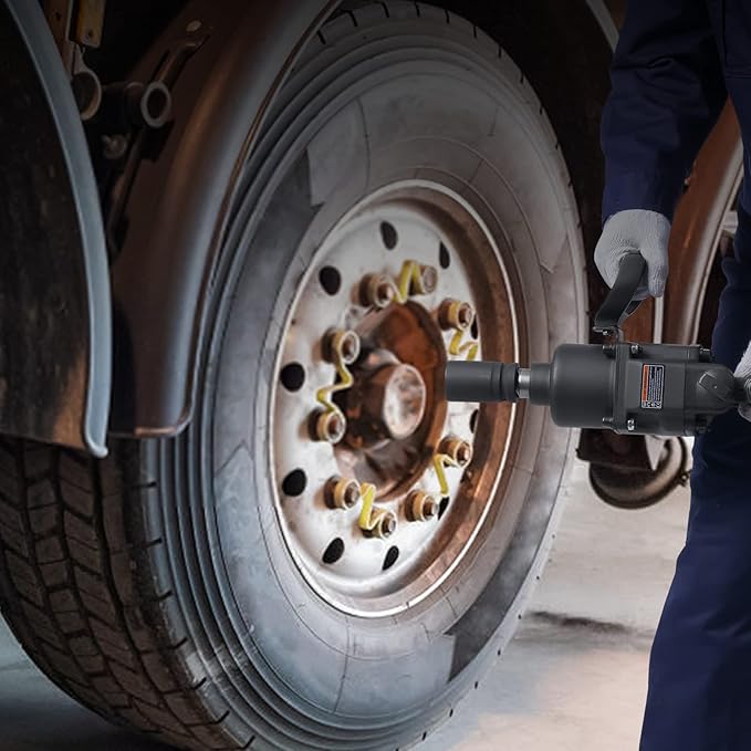 VEVOR 1 Inch Air Impact Wrench, Up to 2730 ft-lbs Reverse Torque Output 1" Pneumatic Impact Gun Lightweight w/ 2 Handles for Heavy Duty Repairs and Maintenance
