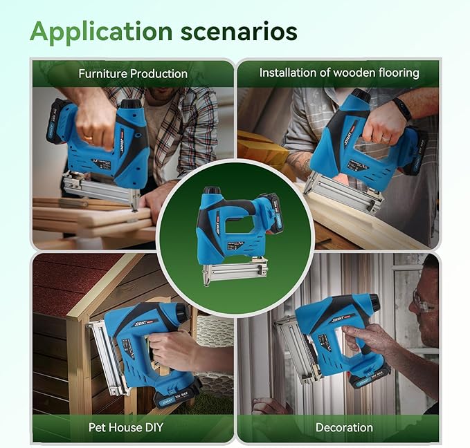 18GA Brushless Brad Nailer & Stapler Combo Kit with 20V MAX Battery, Includes 5/8" Brushless Angle Grinder, Cordless Nail Gun for Woodworking and Grinding Tools