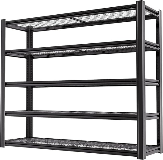 62" W x 24" D x 84" H Garage Shelving Heavy Duty Metal Shelving 3500LBS Storage Shelves Adjustable Metal Shelves for Storage Industrial Garage Shelves for Warehouse Basement