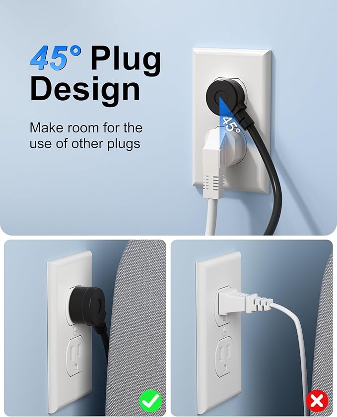 Power Strip with USB C - 40W Charging Station with 2 Outlets 3 USB C & 2 USB A - Charger for Multiple Devices, 5Ft Flat Plug Extension Cord for Travel Cruise Ship Office Dorm (Black)