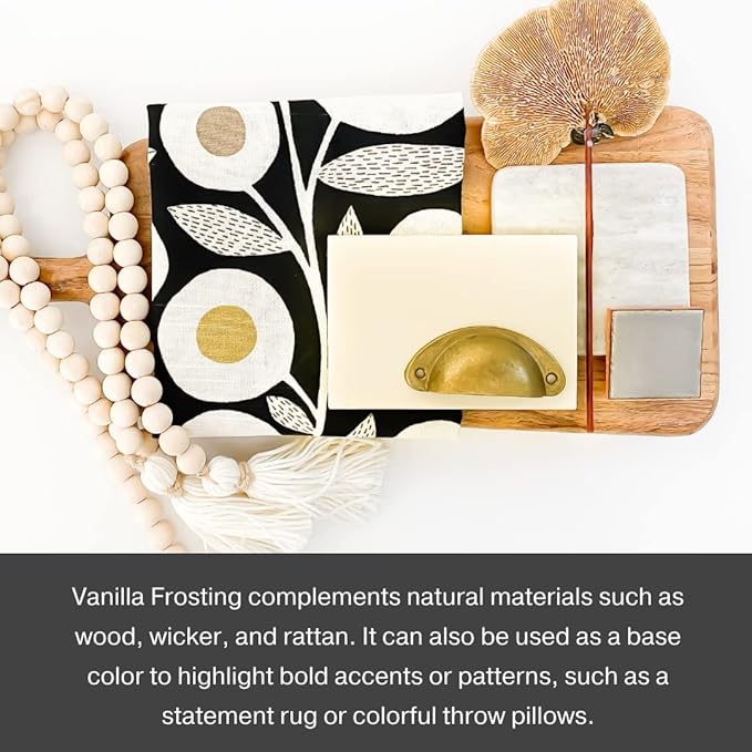 Country Chic All-in-One Chalk Paint for Furniture, Cabinets, Home Decor, Eco-Friendly, Matte Finish, Built-In Primer & Top Coat for Wood, Metal - Vanilla Frosting (Off White) - Pint 16 oz (475 ml)