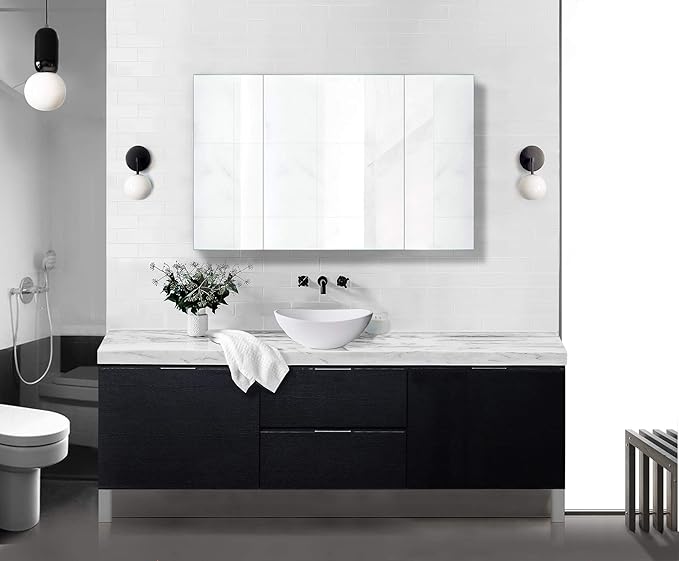 Krugg Medicine Cabinet | Recess or Surface Mount | Blum Hinge 170 Degree Soft Close | (48"x30")