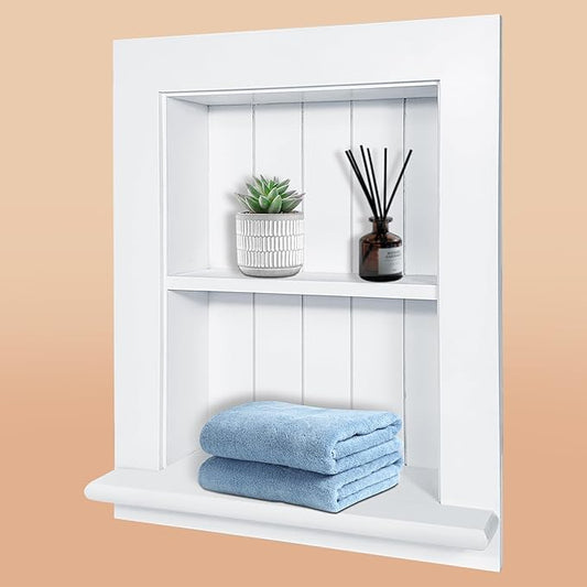 Royxen Recessed Medicine Cabinet, Bathroom Medicine Cabinets, Medicine Cabinet, Large Medicine Cabinets (White, 14 X 18 Inch, 2 Tier)