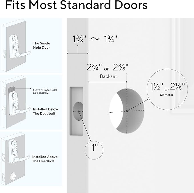 ULTRALOQ Latch 5 World's First Built-in WiFi Smart Lock with Fingerprint, 5-in-1 Keyless Entry Door Lock with Touch Digital Keypad, App Control, Black