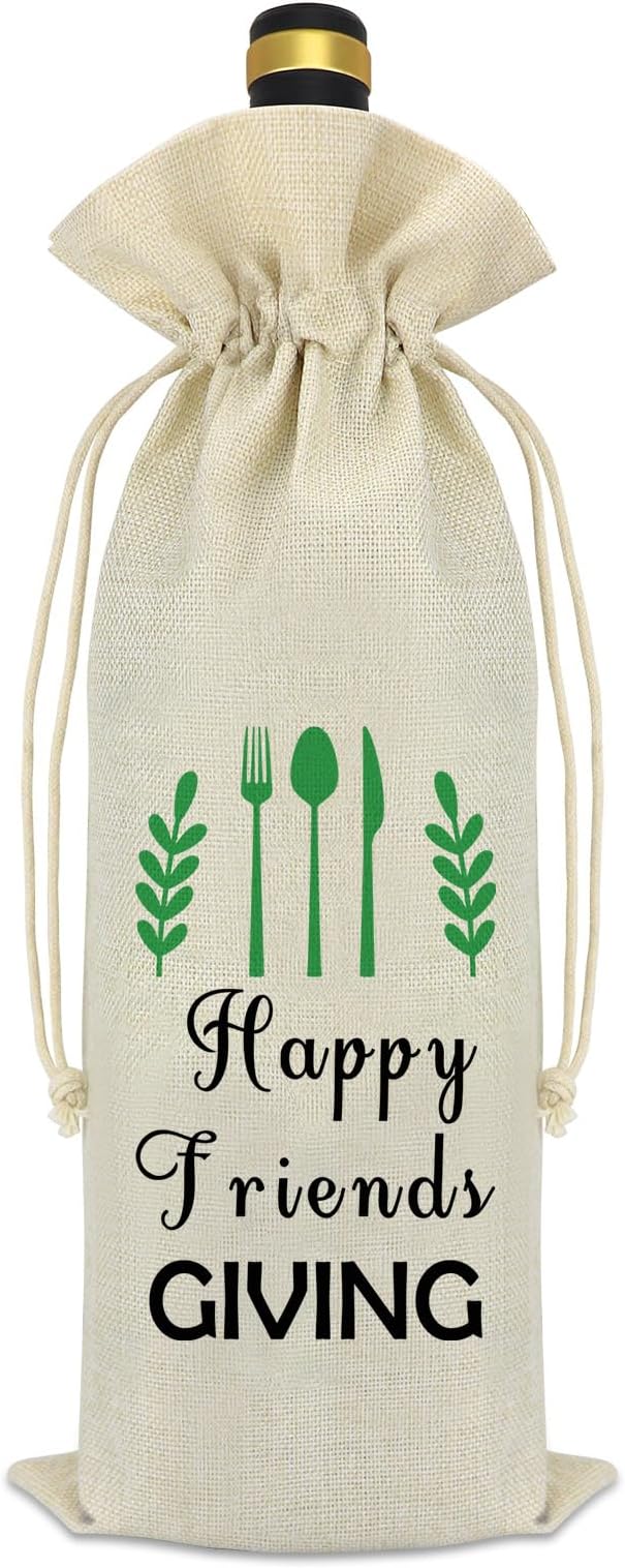 Friendship Themed Gifts for Her Him Wine Bag Best Friend Friendship Birthday Gifts Thanksgiving Christmas Graduation Gifts for Women Men Coworker Bestie Sister Reusable Wine Bottle Bag Cover