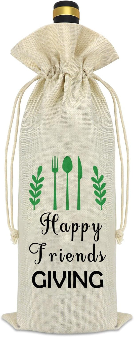 Friendship Themed Gifts for Her Him Wine Bag Best Friend Friendship Birthday Gifts Thanksgiving Christmas Graduation Gifts for Women Men Coworker Bestie Sister Reusable Wine Bottle Bag Cover
