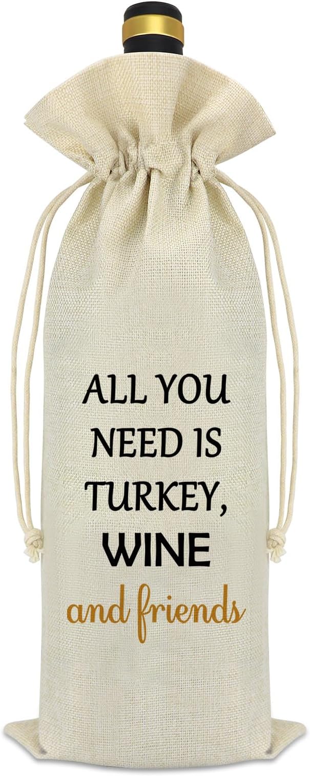 Friendship Themed Wine Bag Gifts for Women Men Best Friend Birthday Gift Christmas Thanksgiving Graduation Gift for Her Him Friends Sister Bestie Divorce Breakup Gift Reusable Wine Bottle Bag Cover