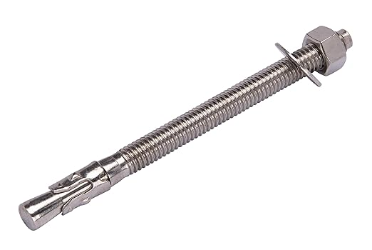 Bolt Dropper 3/8" x 5" Wedge Anchor (5 Pack), 18-8 (304) Stainless Steel Corrosion Resistance Commercial Grade Washers and Nuts Included