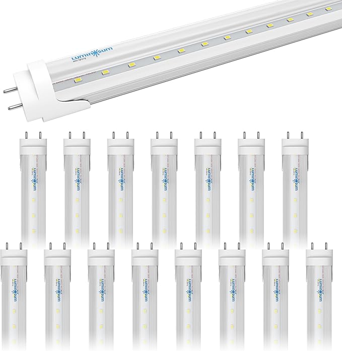 T8 LED Tube Light Bulbs 4 Foot 20W 40W Equivalent 4000K Natural White 2000LM, T8 T10 T12 Fluorescent Replacement, Dual-end Powered Ballast Bypass, Clear Cover ETL Listed for Garage 16-Pack