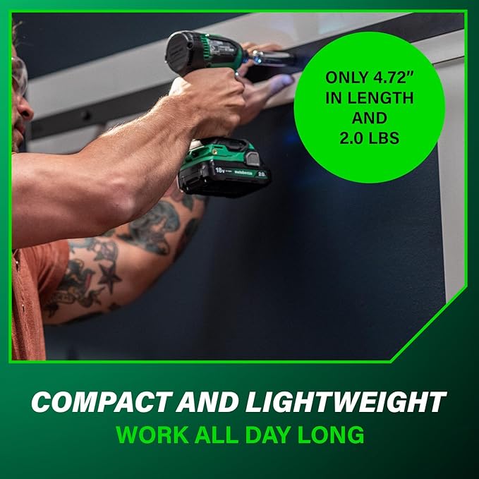 Metabo HPT 18V MultiVolt Cordless Brushless Impact Driver Kit, Compact Lightweight Impact Driver Set with 2 Lithium-Ion Metabo Batteries, Charger, 1/4-Inch Quick Change Chuck, High Torque, WH18DEX