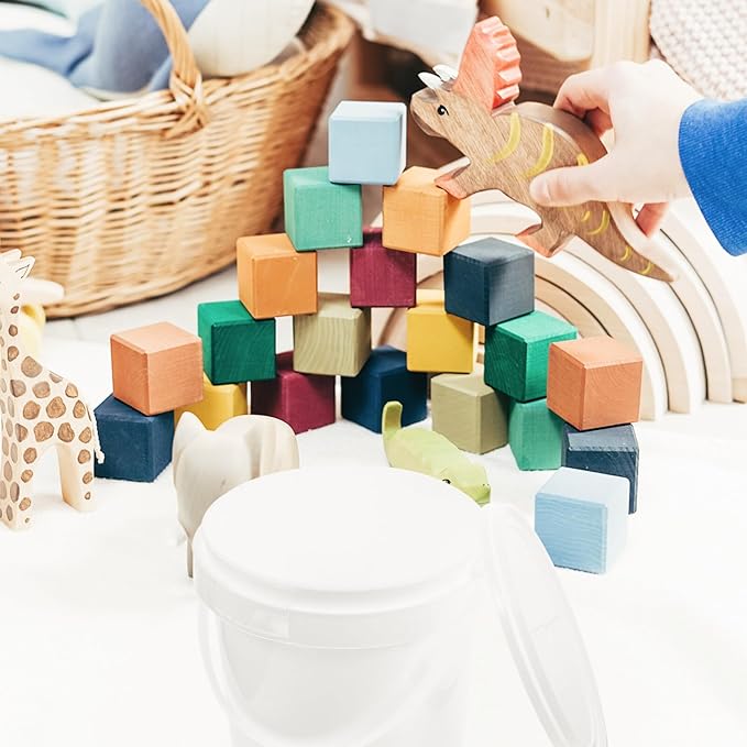 BESTonZON 2pcs Toy Portable Handle Bucket, Heavy Food Grade Household Kids Tub Ice Treasure Duty Container Buckets, 2L Storage Bucket