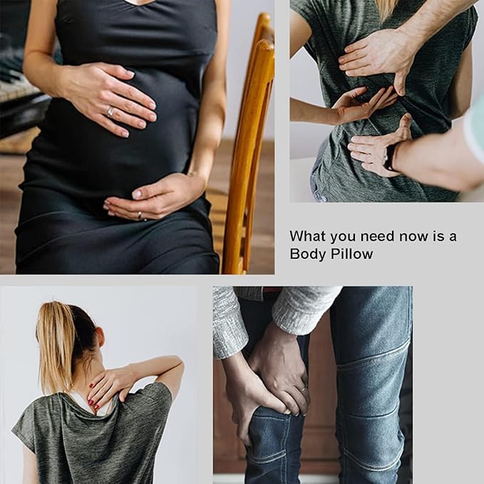 Full Body Pillow for Adults Shredded Memory Foam Long Pillow for Sleeping with Removable Cover Firm Hug Pillows for Side and Back Sleepers 20x54