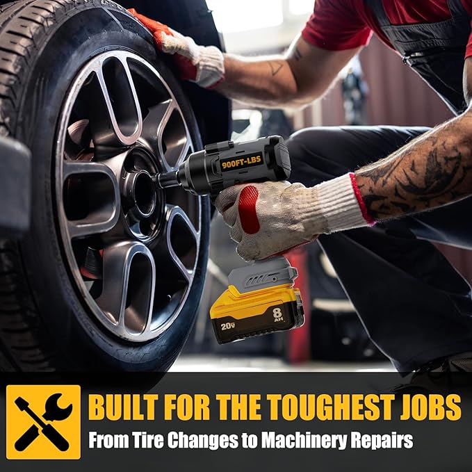 900Ft-lbs(1200N.m) Cordless Impact Wrench 1/2” Brushless, Compatible with DeWAL 20V MAX Batteries, 3-Speed High Torque, Constant Torque Technology, Tool Only-Battery and Charger Not Included